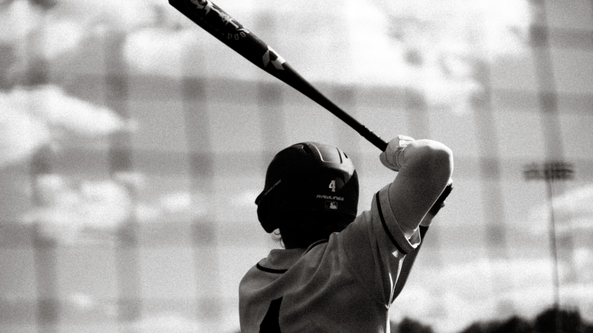 Baseball batter in the on deck circle